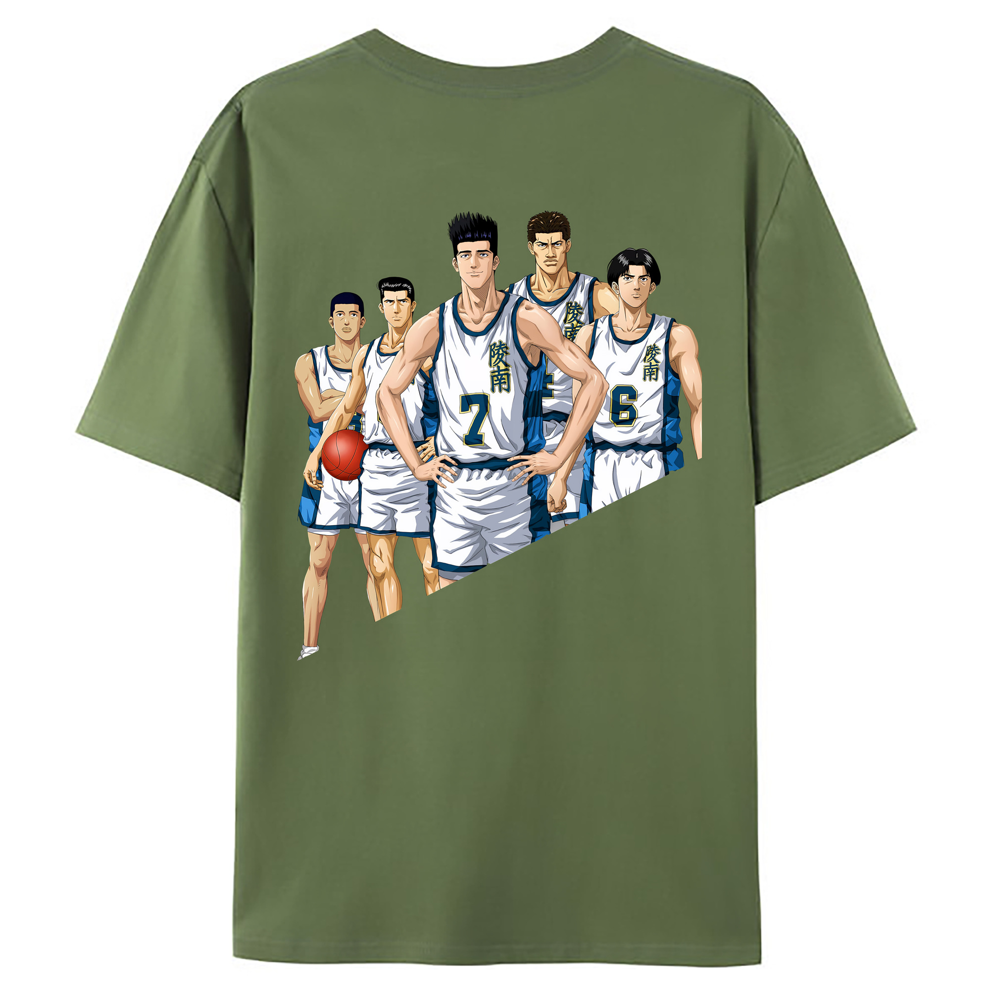 （画像用） SLAM DUNK／スラムダンク 綿100％ メンズ半袖Tシャツ（バックプリント） 通気性